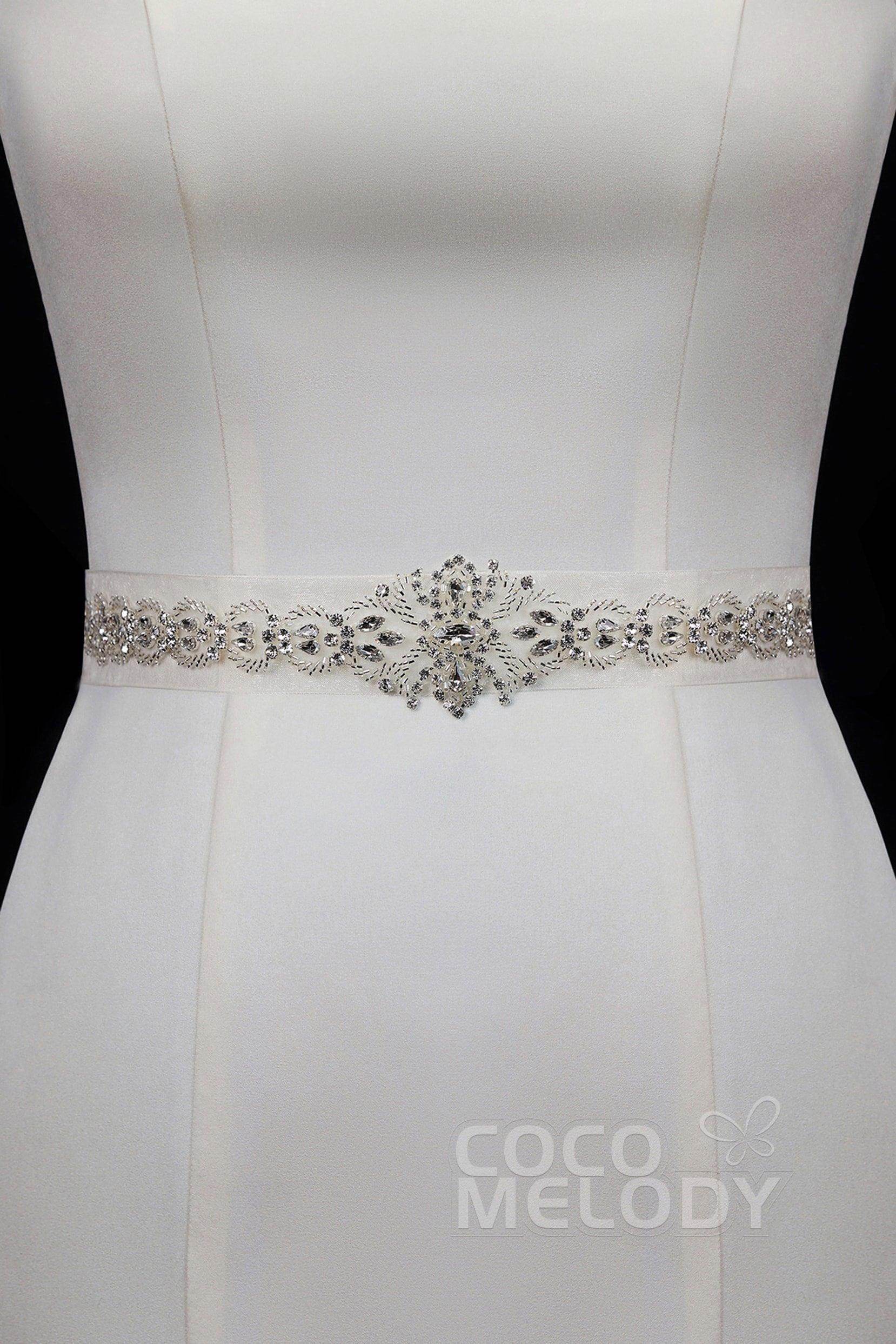 Luxurious Tulle Wedding Sash with Rhinestone YD17010 - COCOMELODY